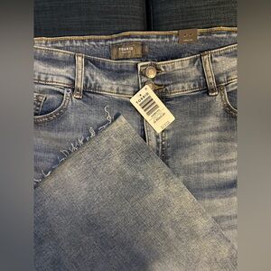 Torrid Medium Blue Frayed Hem Jeans